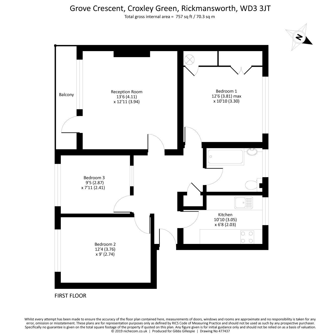 3 Bedrooms Flat for sale in Grove Crescent, Croxley Green, Rickmansworth, Hertfordshire WD3