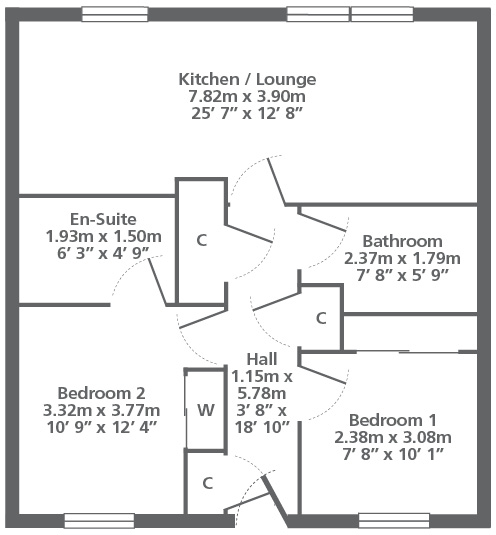 2 Bedrooms Flat to rent in Castle Street, Hamilton, South Lanarkshire ML3