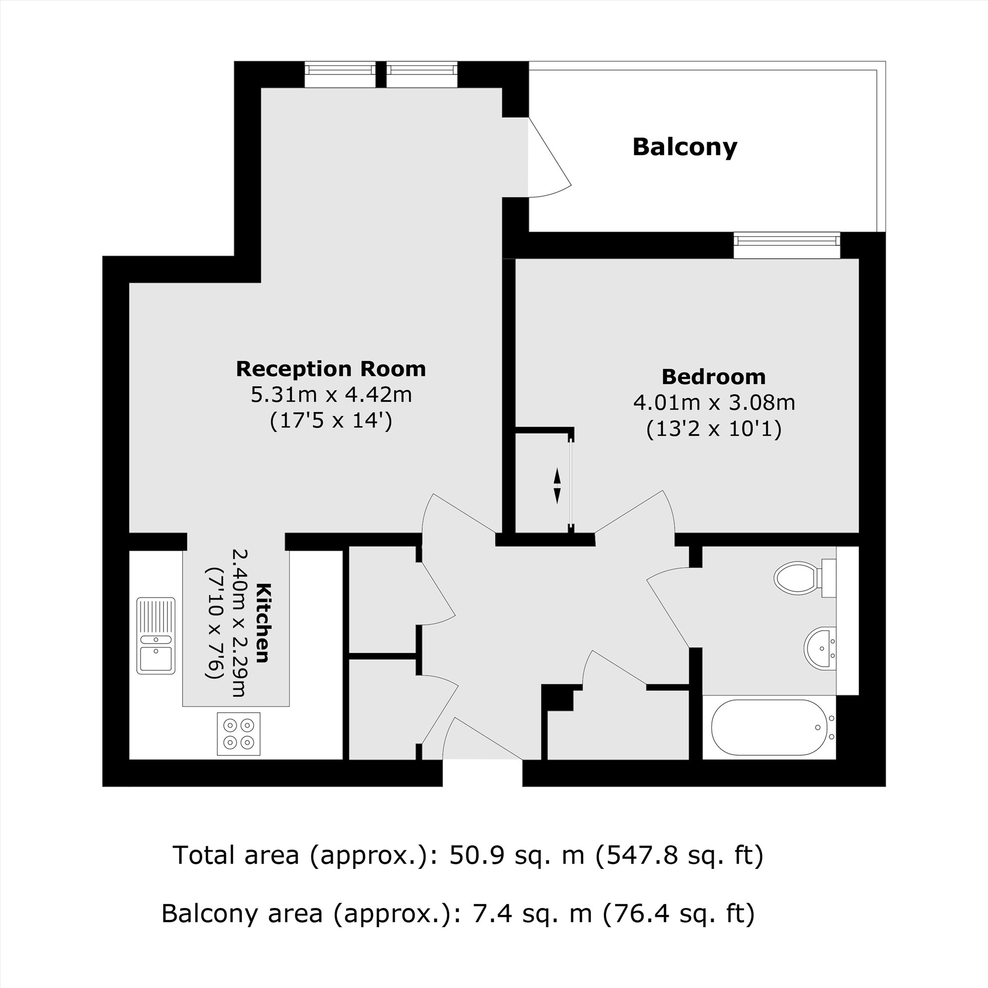 Flat 503, Theobald Heights, 1, Moy Lane, London floorplan