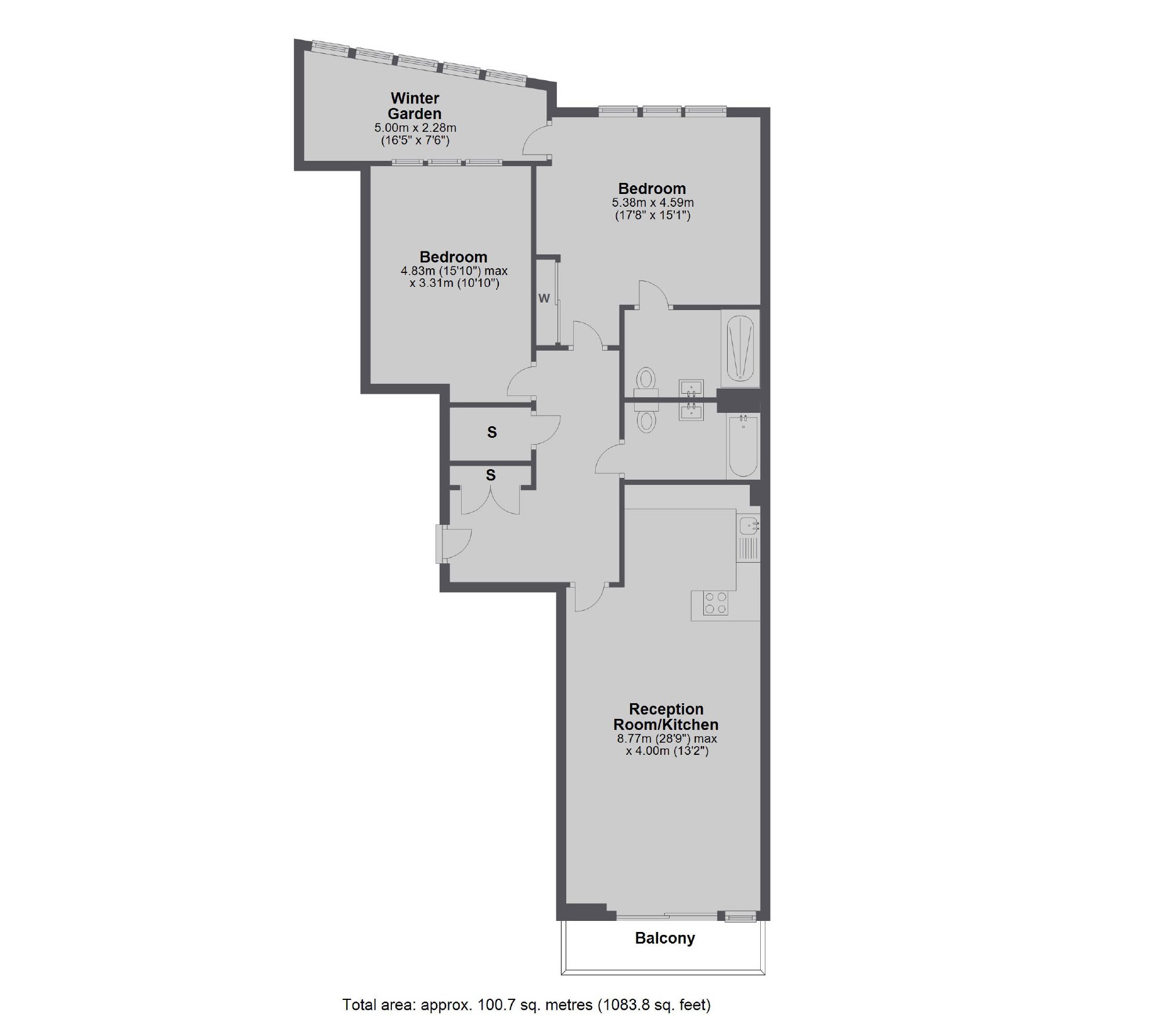 2 Bedrooms Flat to rent in Queenstown Road, London SW11