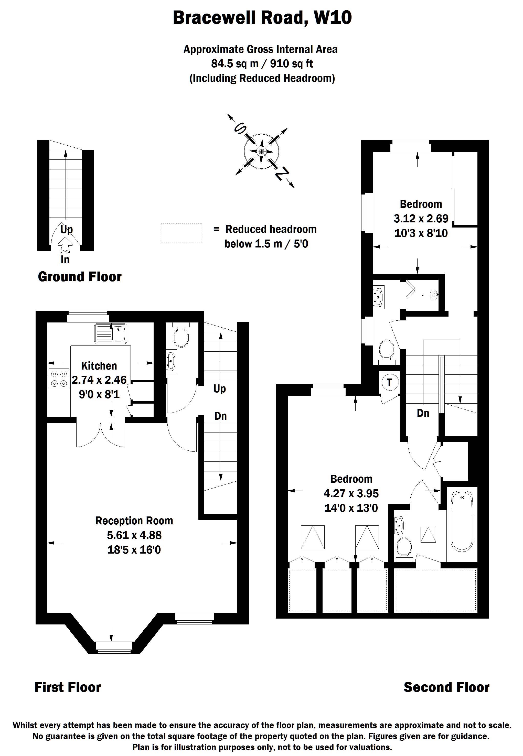 2 Bedrooms Flat to rent in Bracewell Road, London W10