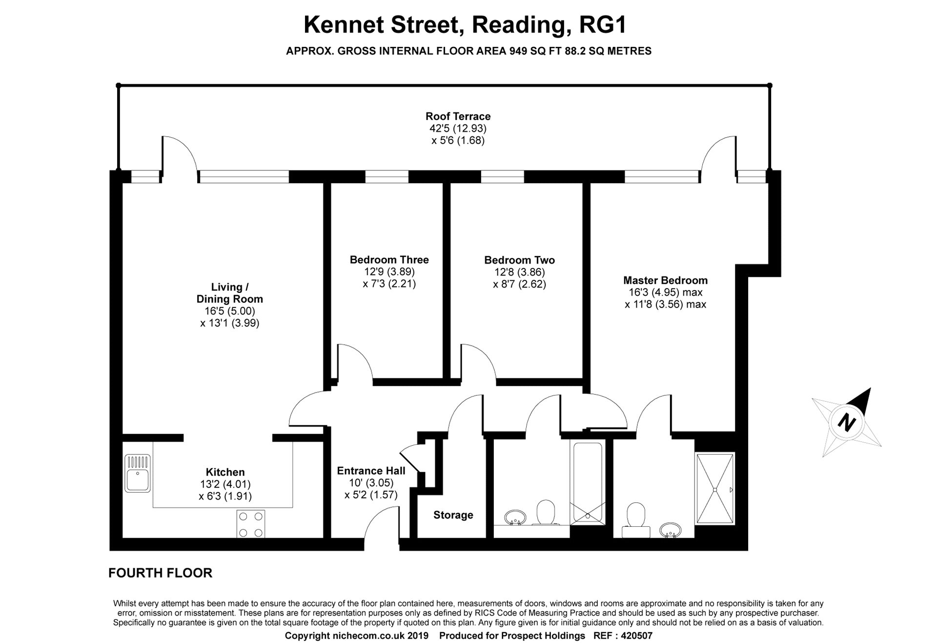 3 Bedrooms Flat to rent in Kennet Street, Reading, Berkshire RG1