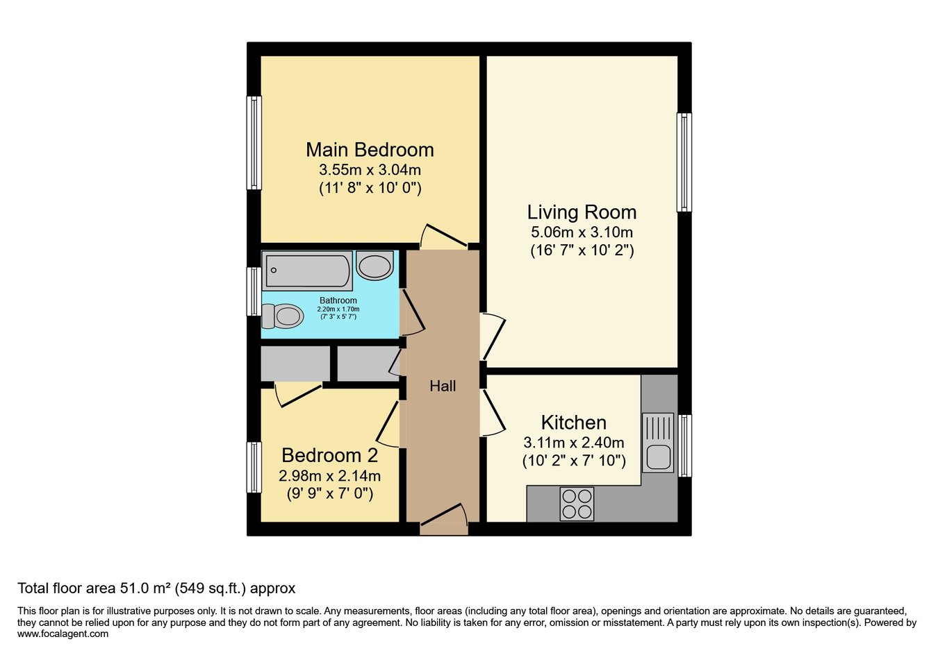 Flat 2, 28, Station Road, Wilmslow floorplan