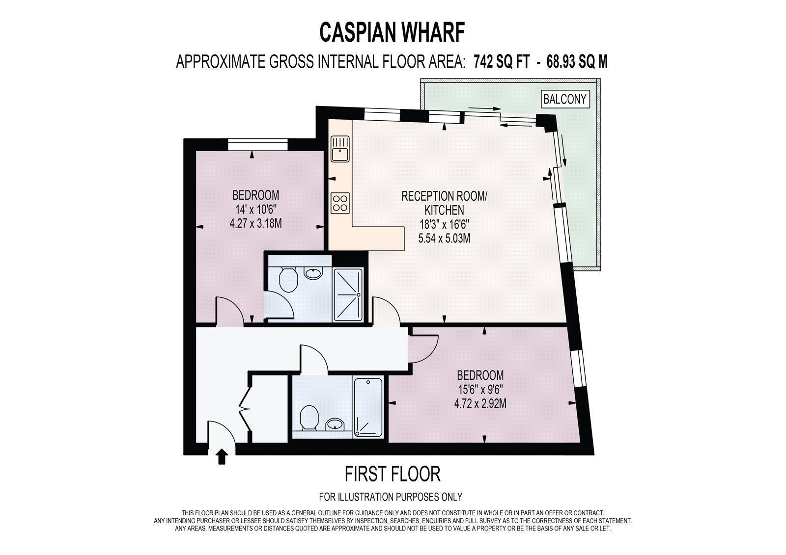 Flat 11, Caspian Wharf, 1, Yeo Street, London floorplan