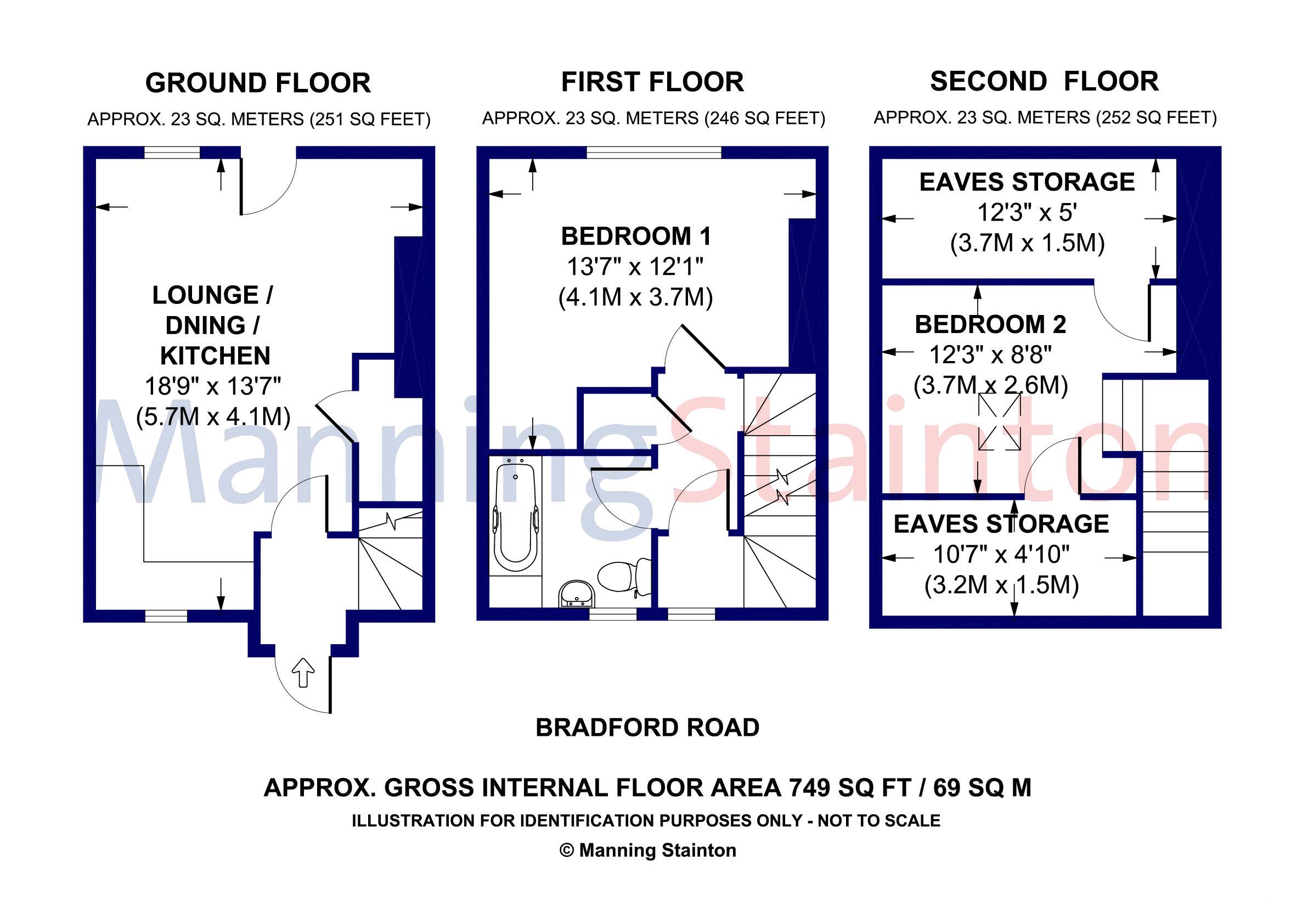 Bradford Road, Stanningley, Pudsey LS28, 2 bedroom terraced house for