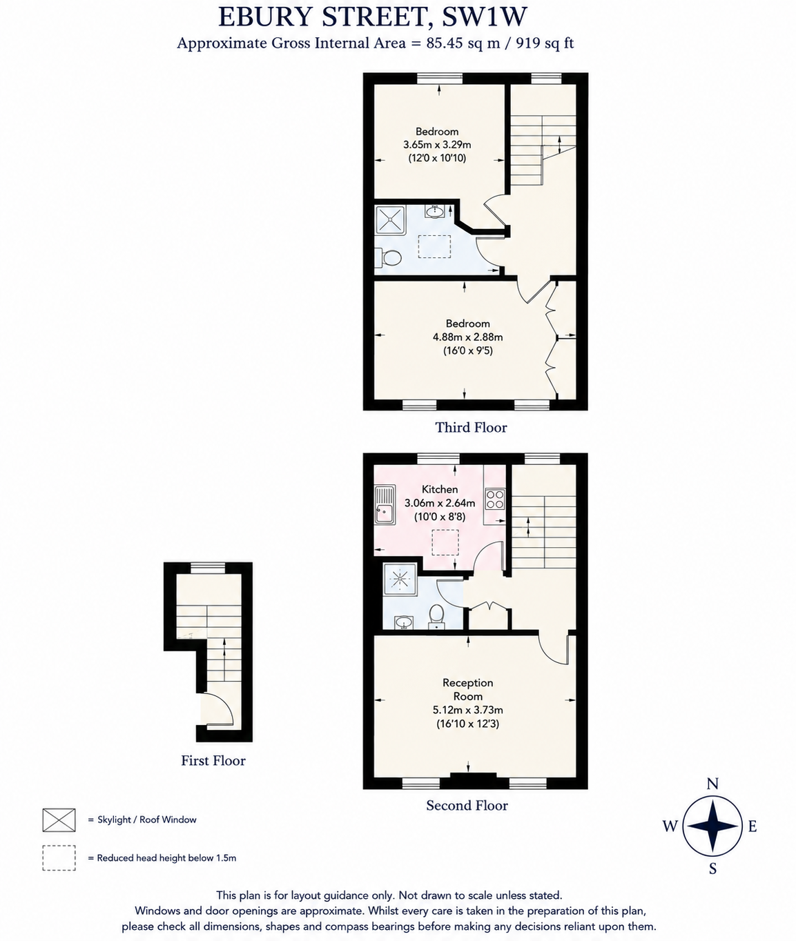 Flat 3, 70, Ebury Street, London floorplan