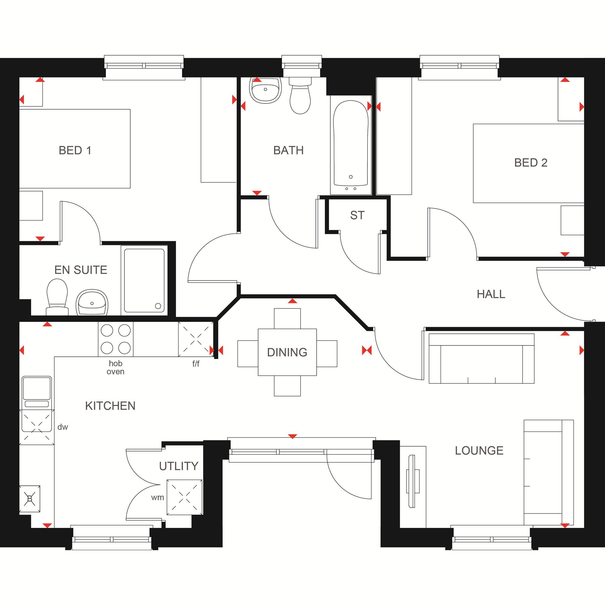 2 Bedrooms Flat for sale in 