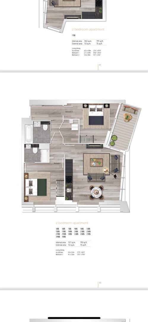 Flat 2105, 8, Portal Way, London floorplan