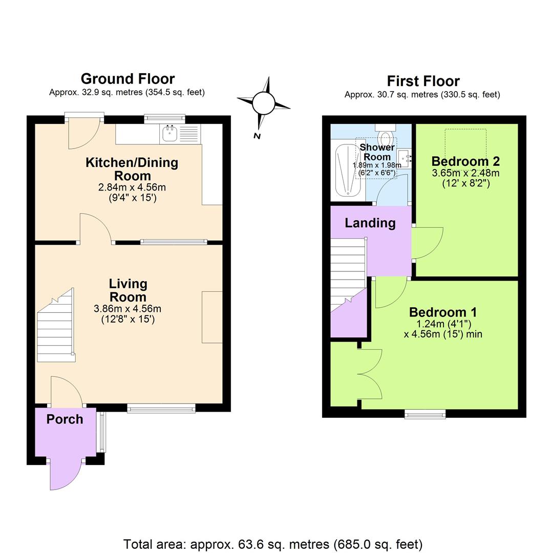 2, Cwm View Cottages, Knighton floorplan