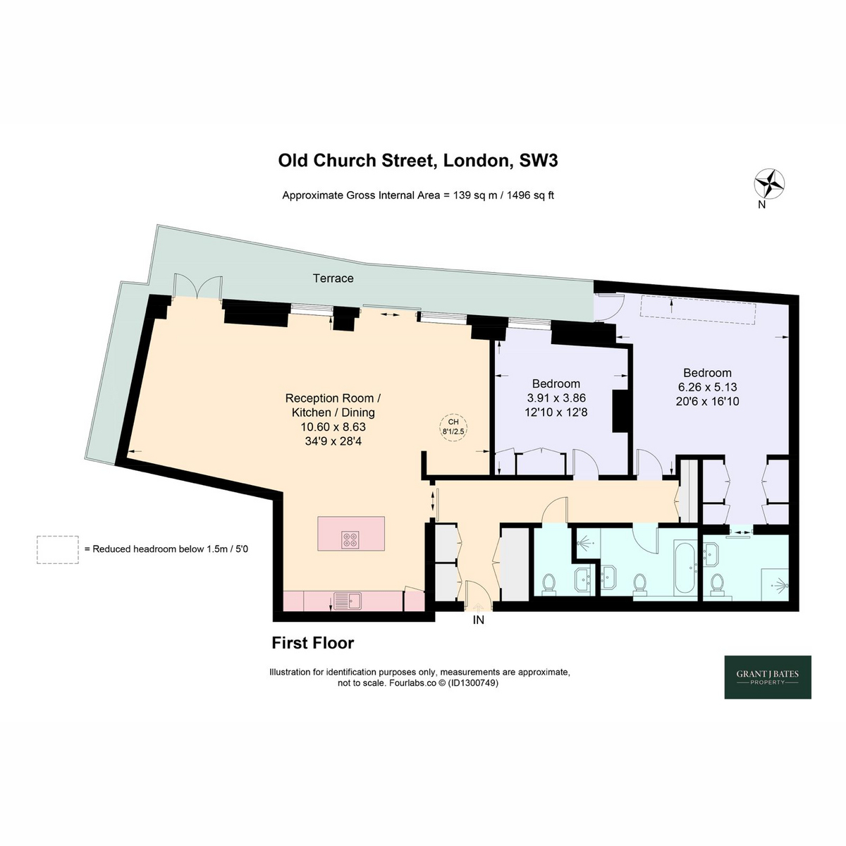 Flat Flat 2, 73, Old Church Street, London floorplan