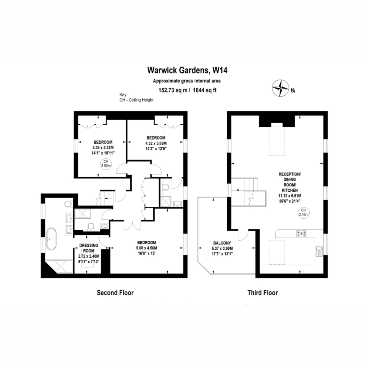 Flat Flat 4, 72, Warwick Gardens, London floorplan