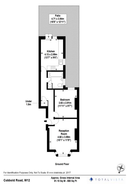 1 Bedrooms Flat to rent in Cobbold Road, Garden Flat, Shepherds Bush, London W12