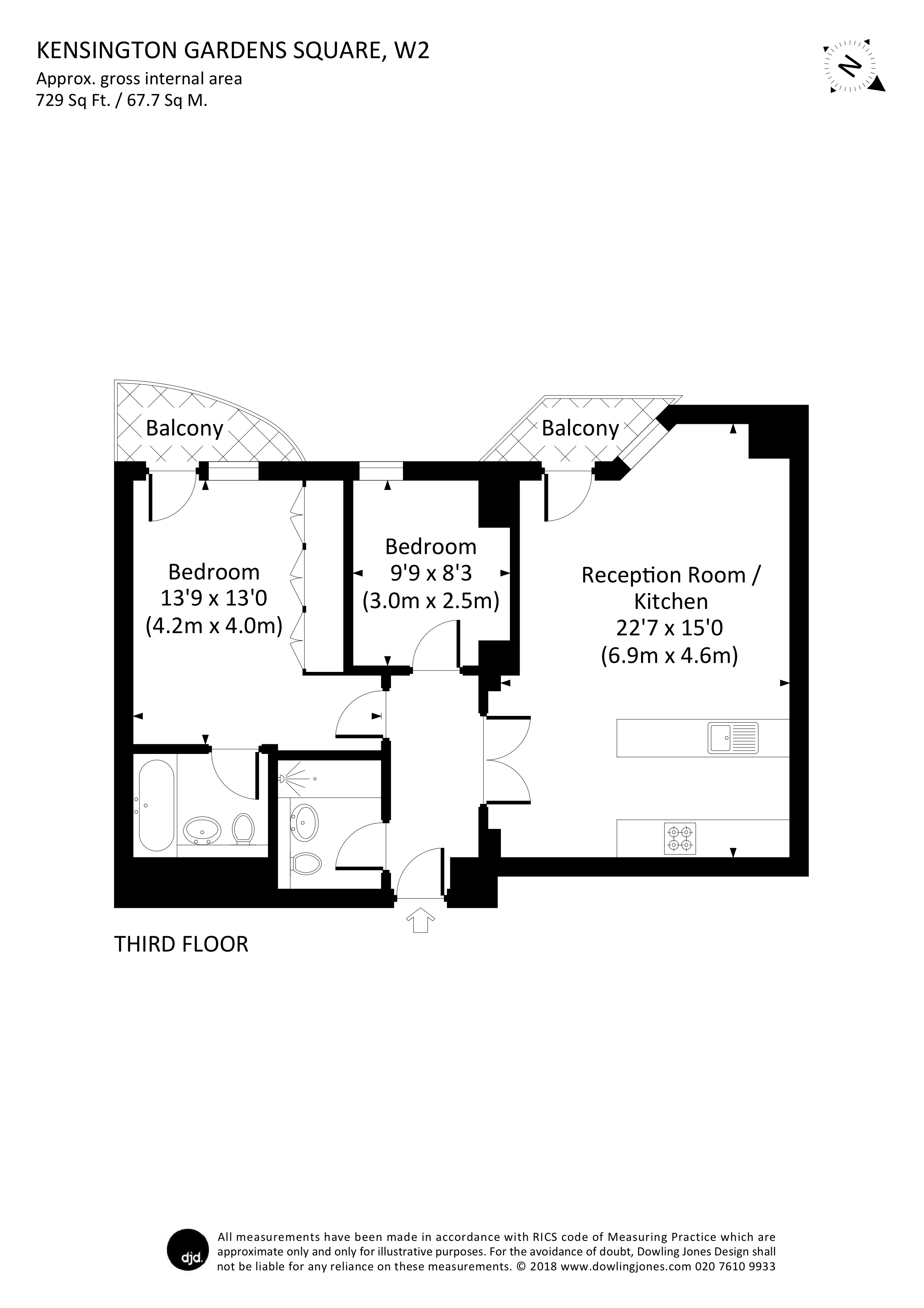 2 Bedrooms Flat to rent in Kensington Gardens Square, Bayswater W2