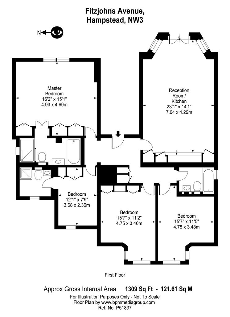 4 Bedrooms Flat to rent in Fitzjohns Avenue, Hampstead, London NW3