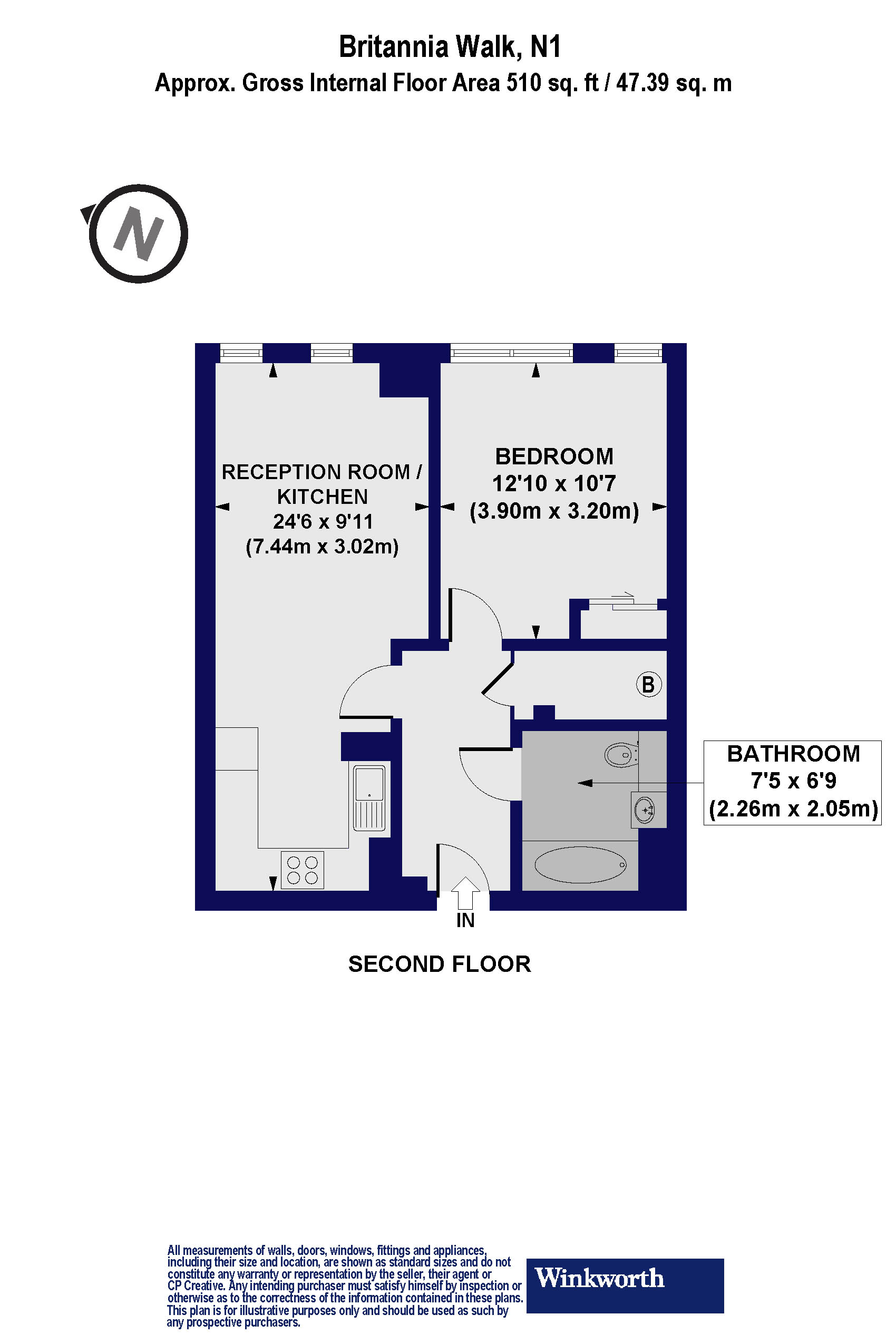 Flat 6, 105, Britannia Walk, London floorplan