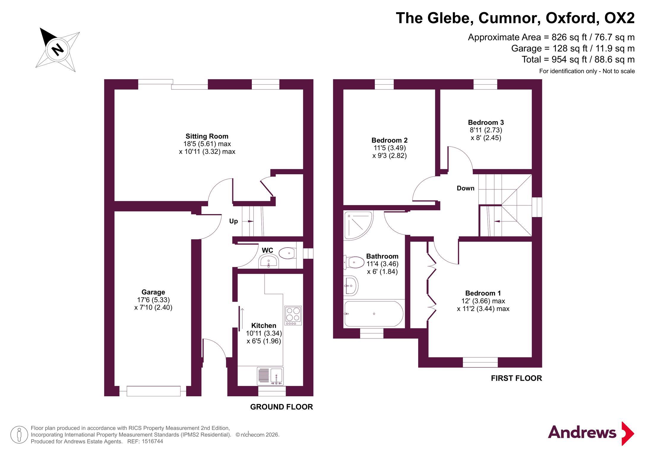 43, The Glebe, Oxford floorplan