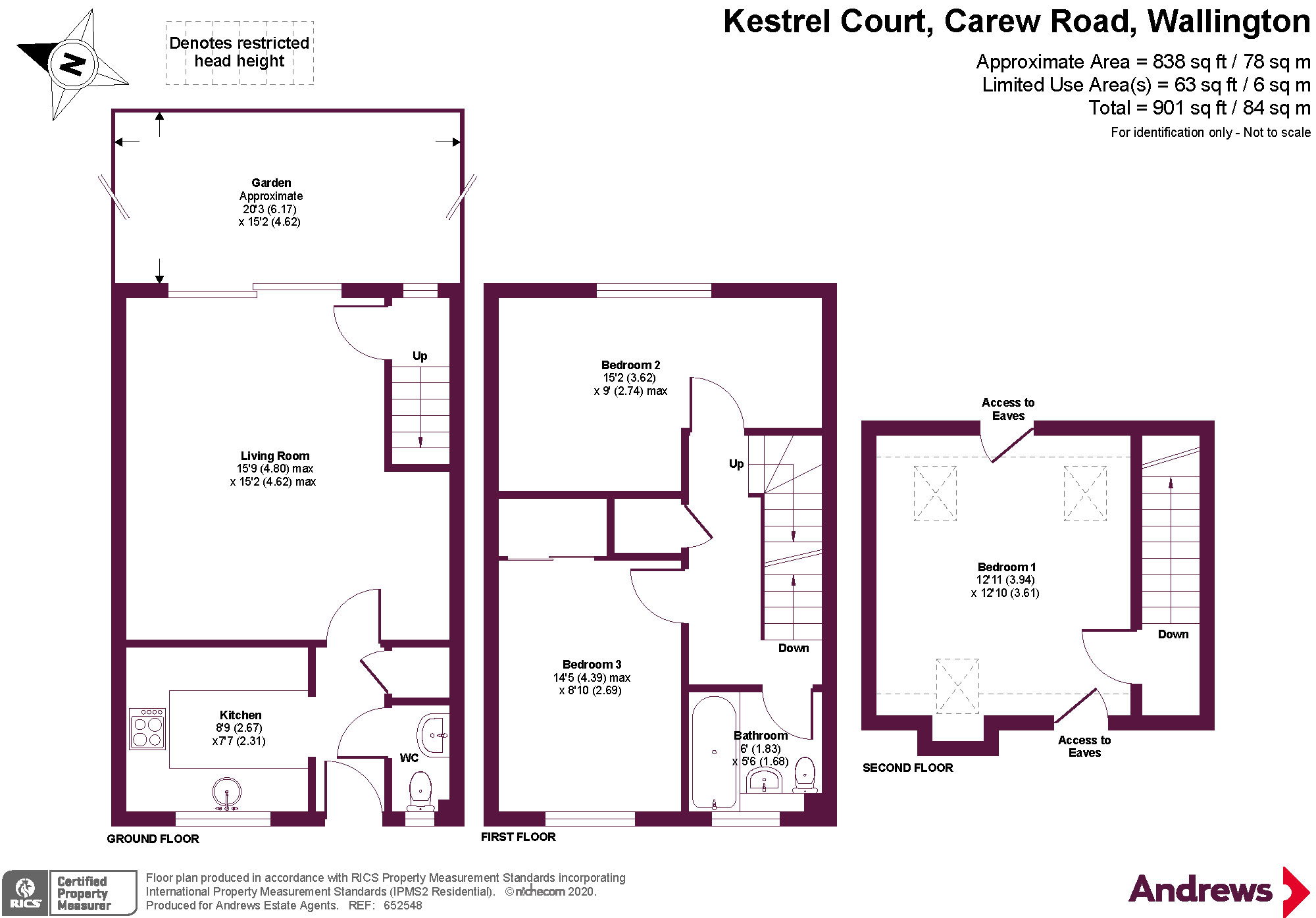 Kestrel Court, Carew Road, Wallington SM6, 3 bedroom terraced house for