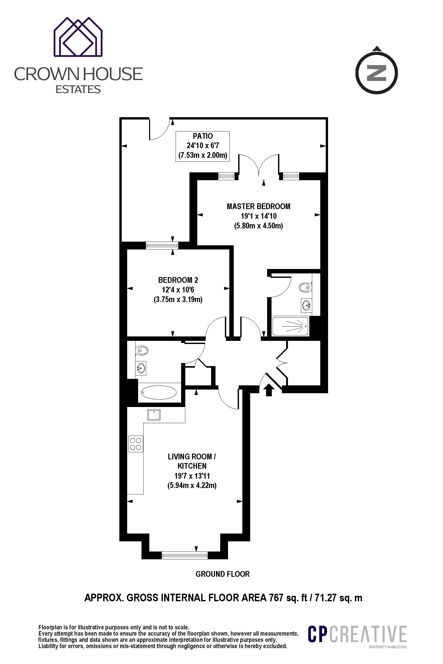 Flat 1 Genus Apartments,, 12 Fairholme Road, Harrow floorplan