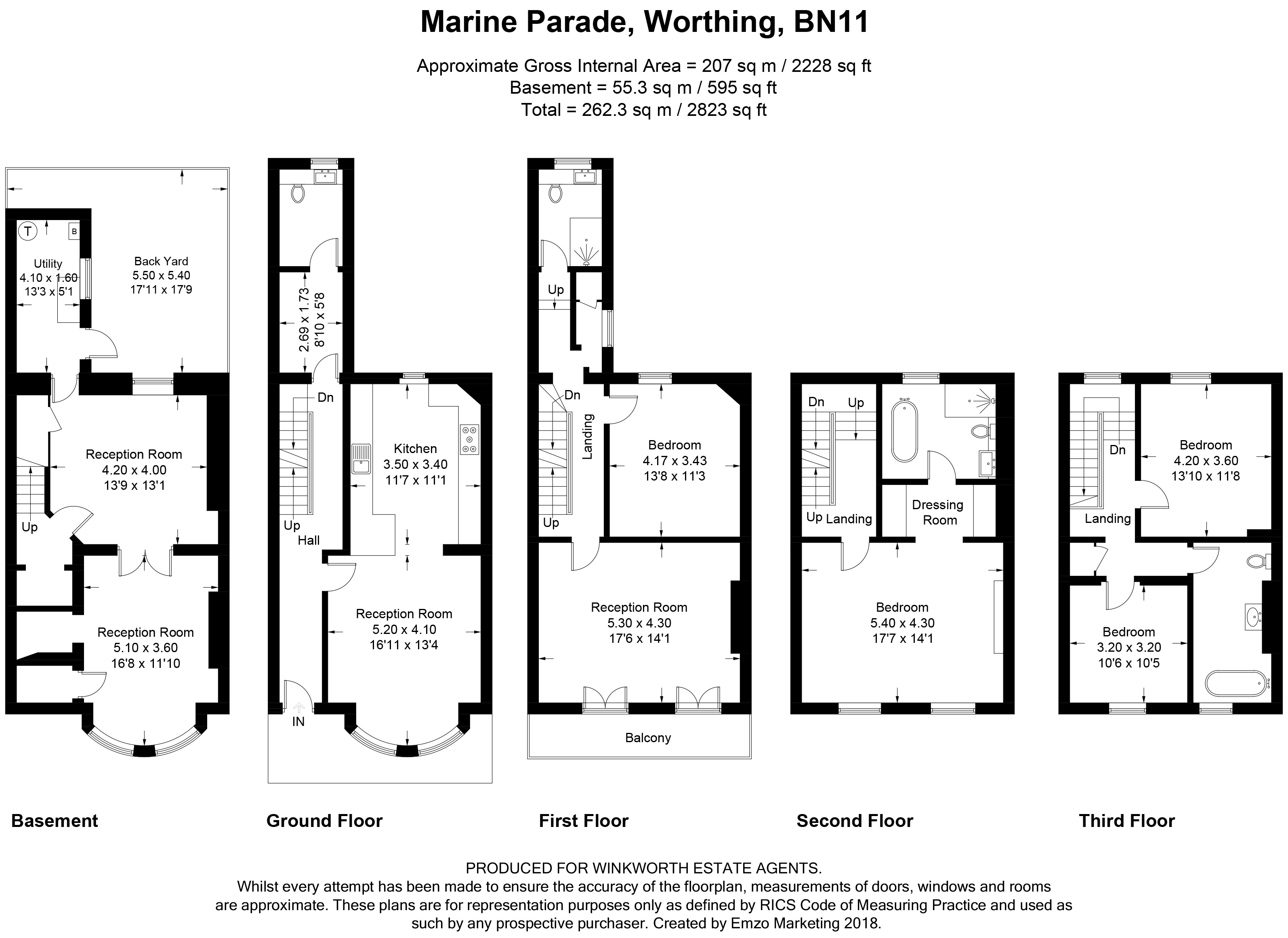 5 Bedrooms Terraced house for sale in Marine Parade, Worthing, West Sussex BN11