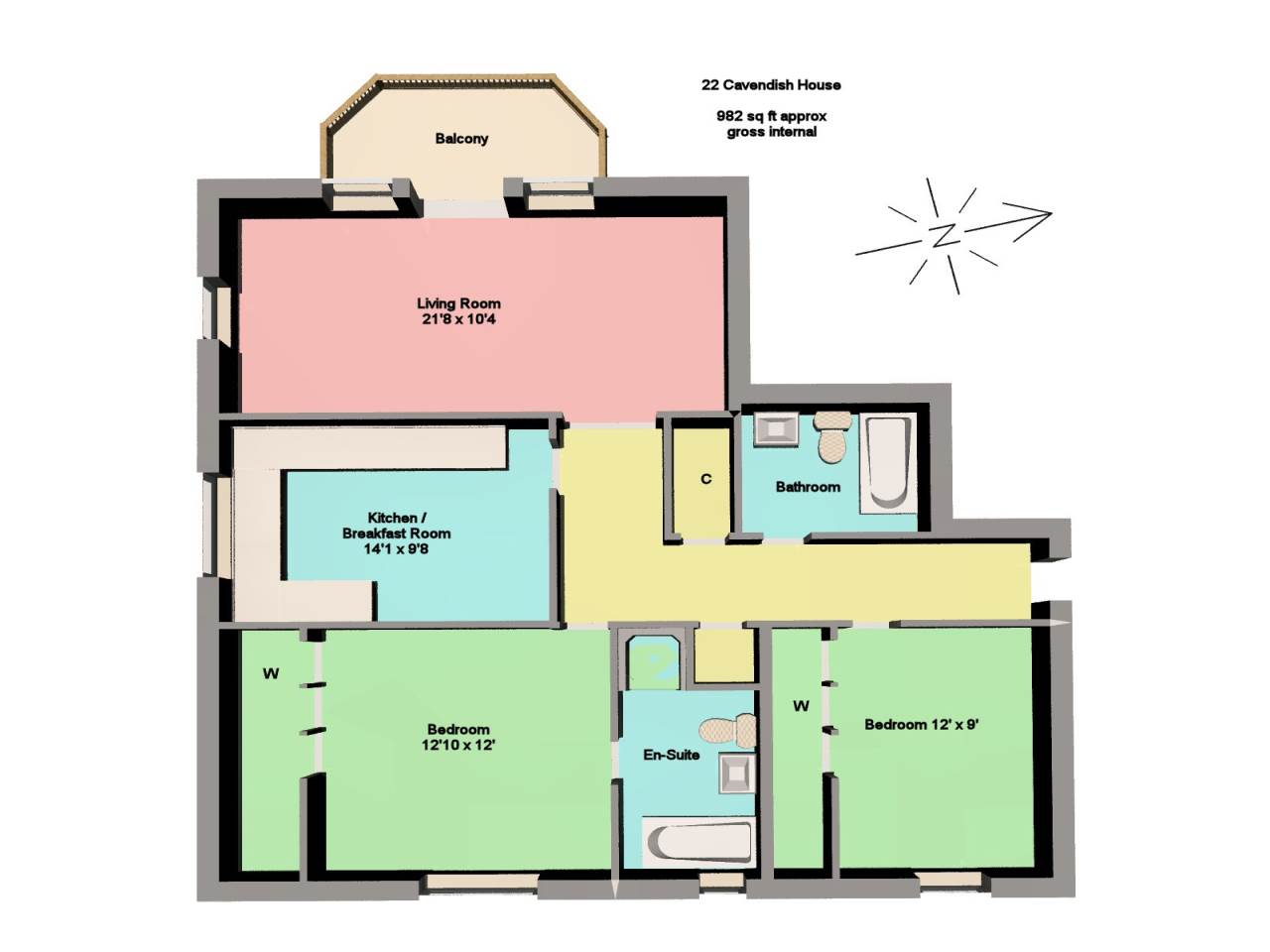 1 Bedrooms Flat to rent in Cavendish House, Enbourn Lodge Lane, Newbury RG14