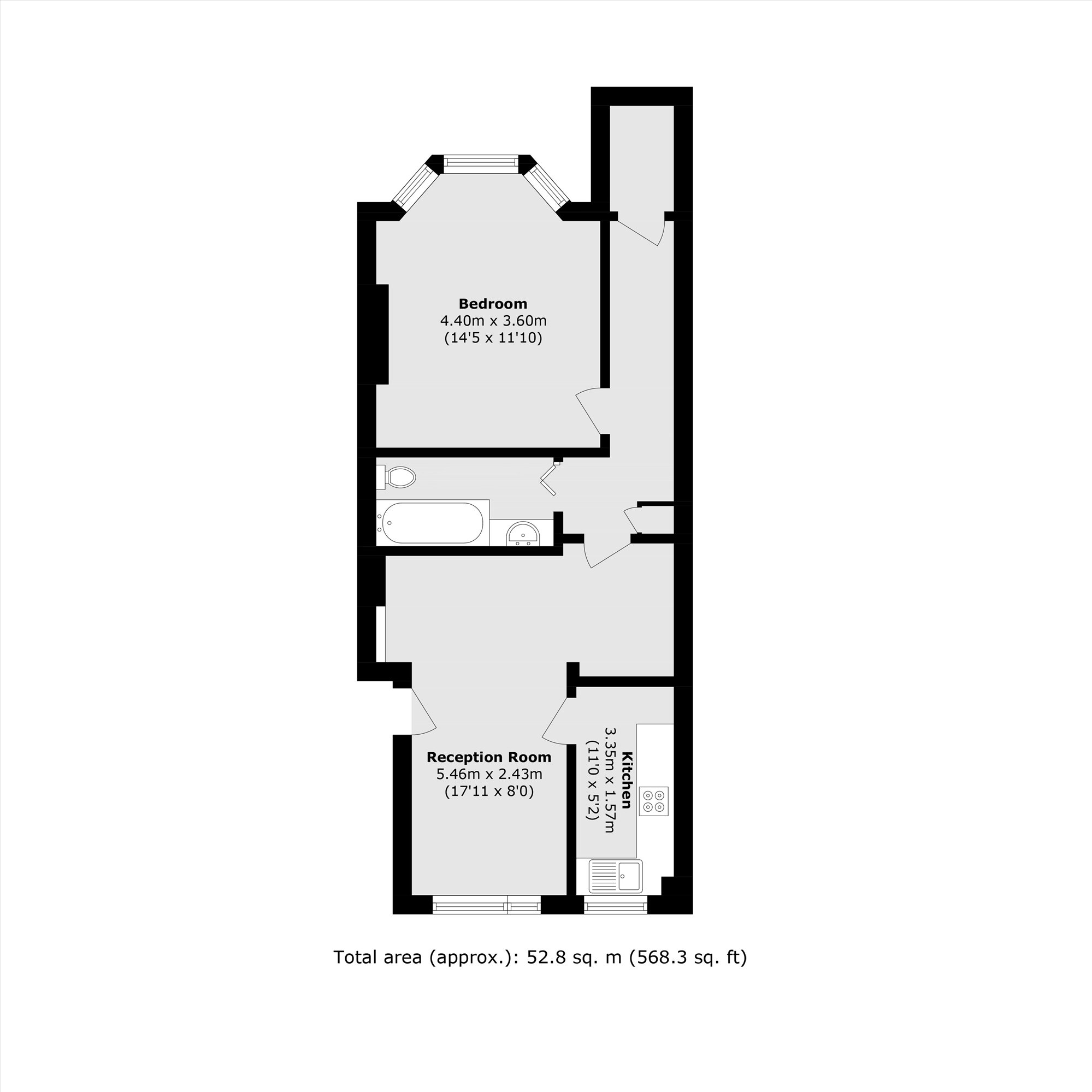 Garden Flat, 226, Kingston Road, Teddington floorplan