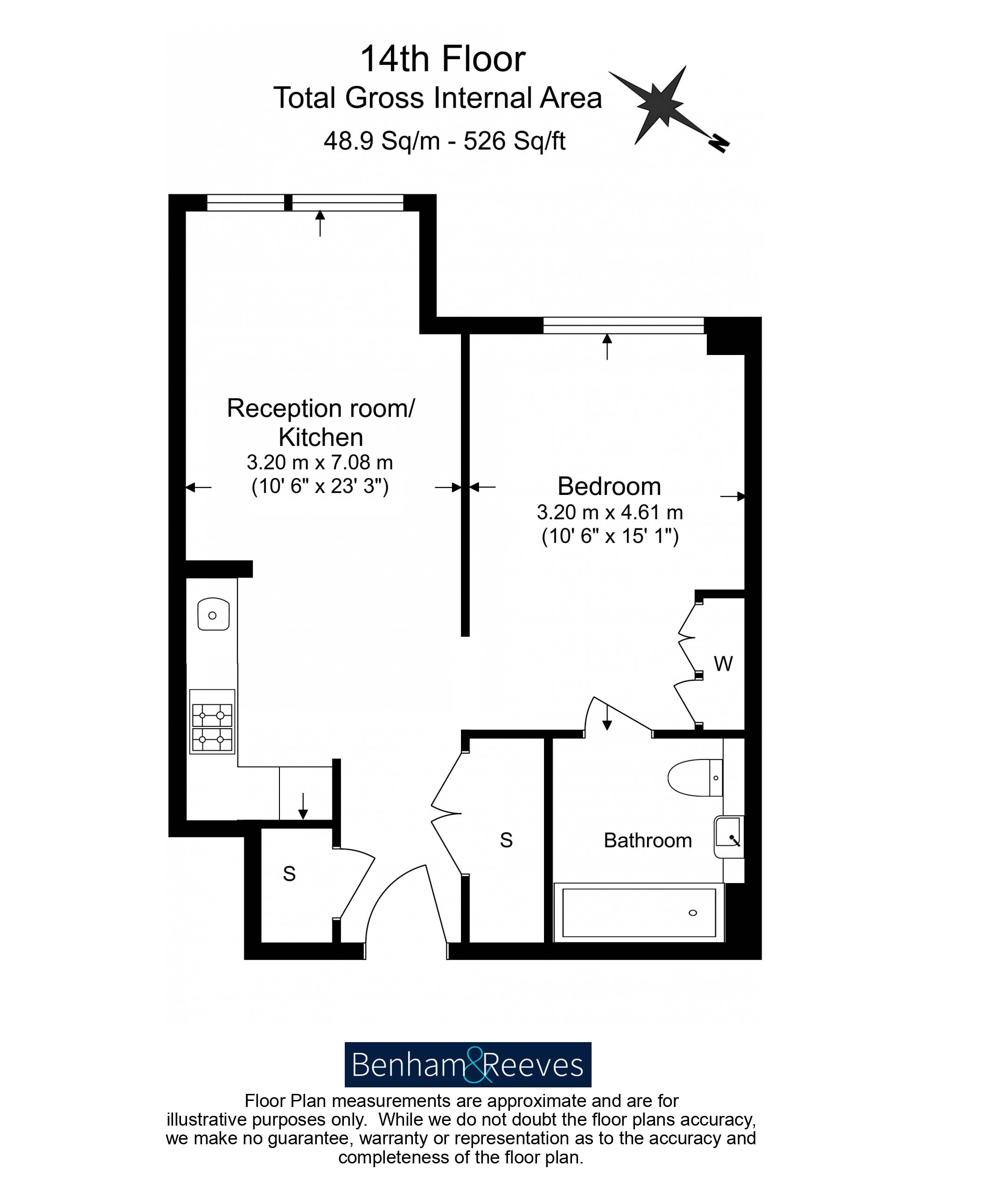 Apartment 1407, Bouchon Point, 7, Cendal Crescent, Whitechapel floorplan
