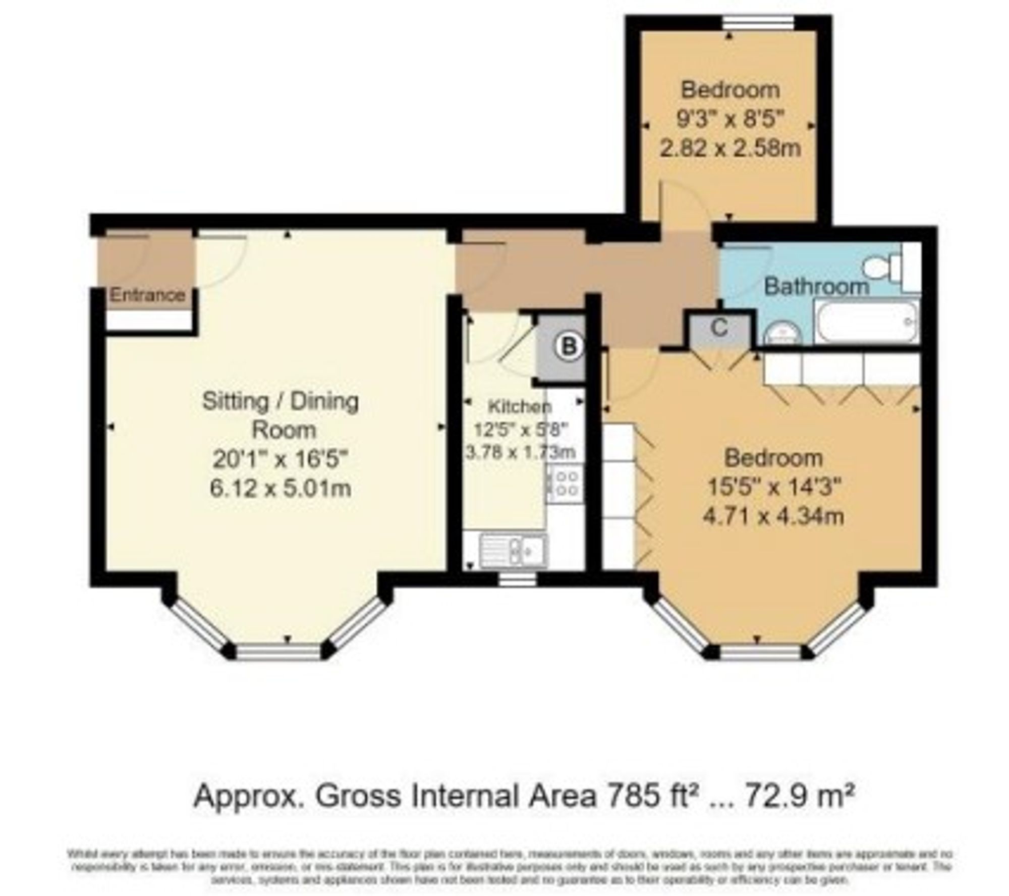 Flat 1, Edbury Court, Tunbridge Wells floorplan