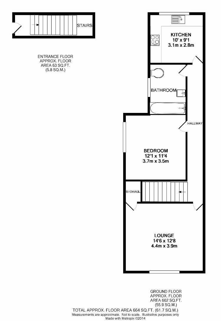 Flat B, 20, Napier Road, Bromley floorplan