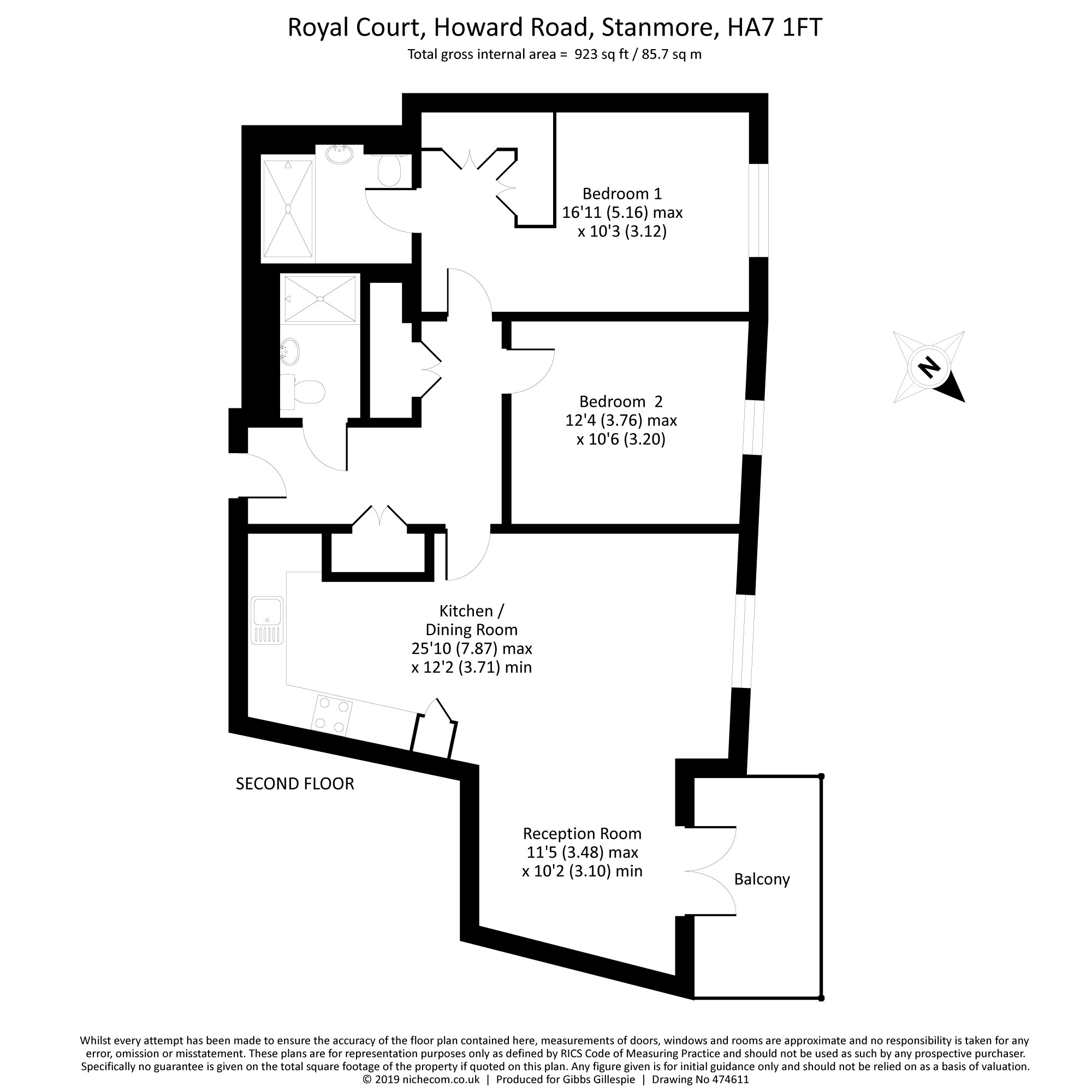 2 Bedrooms Flat for sale in Royal Court, Howard Road, Stanmore, Middlesex HA7