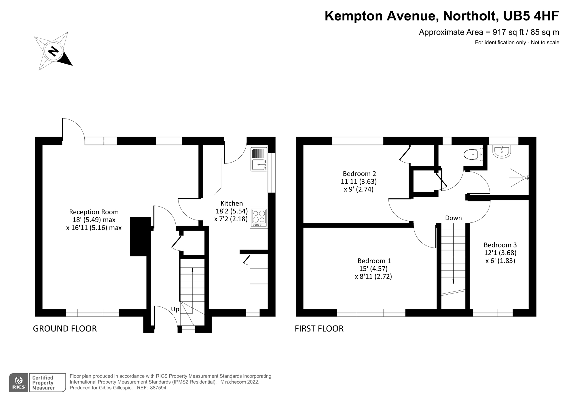 Kempton Avenue, Northolt, Middlesex UB5, 3 bedroom end terrace house