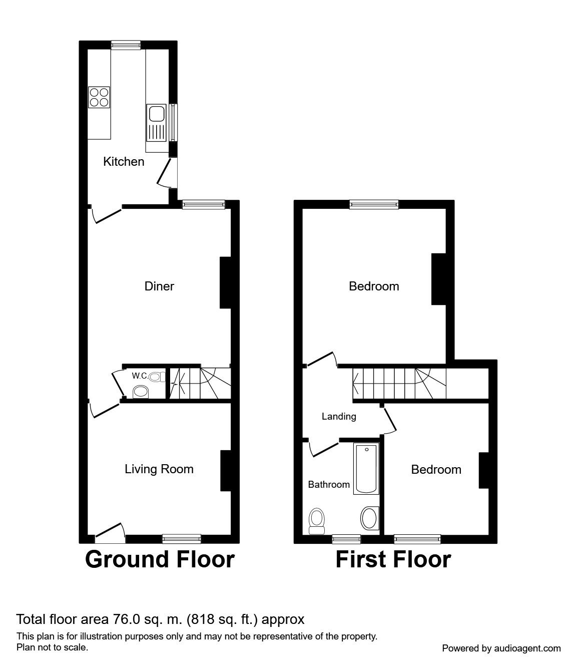 2 Bedrooms Terraced house for sale in Wagstaff Lane, Jacksdale, Nottingham NG16