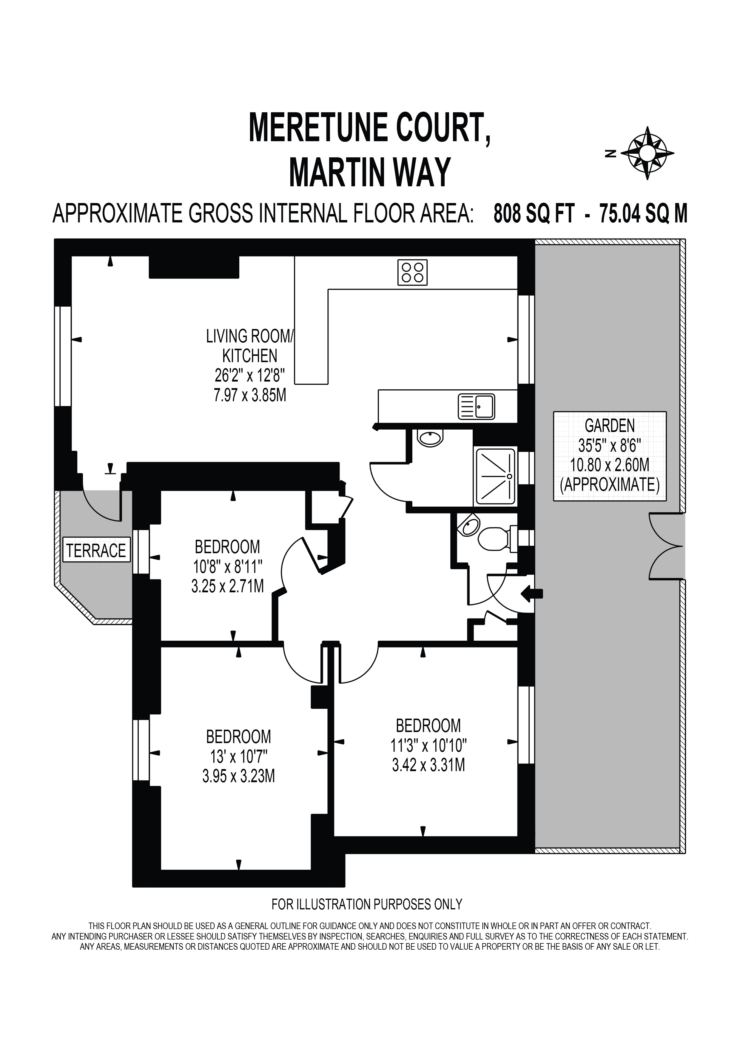 Flat 2, Meretune Court,, Martin Way, Morden floorplan