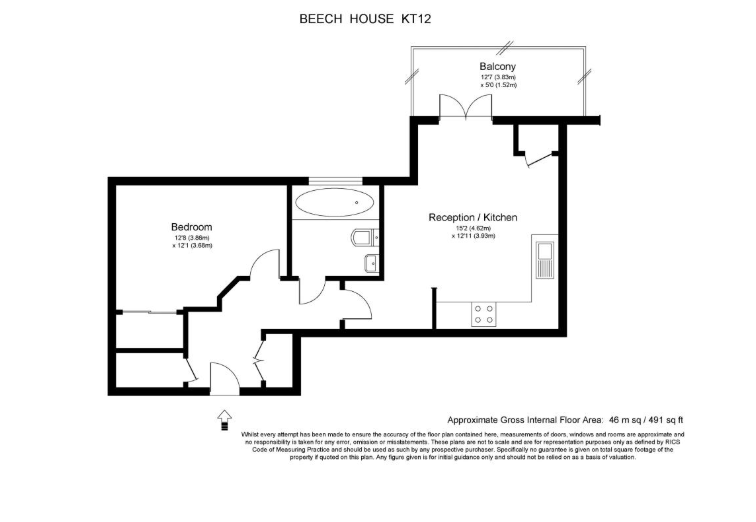 8, Beech House, Hersham floorplan