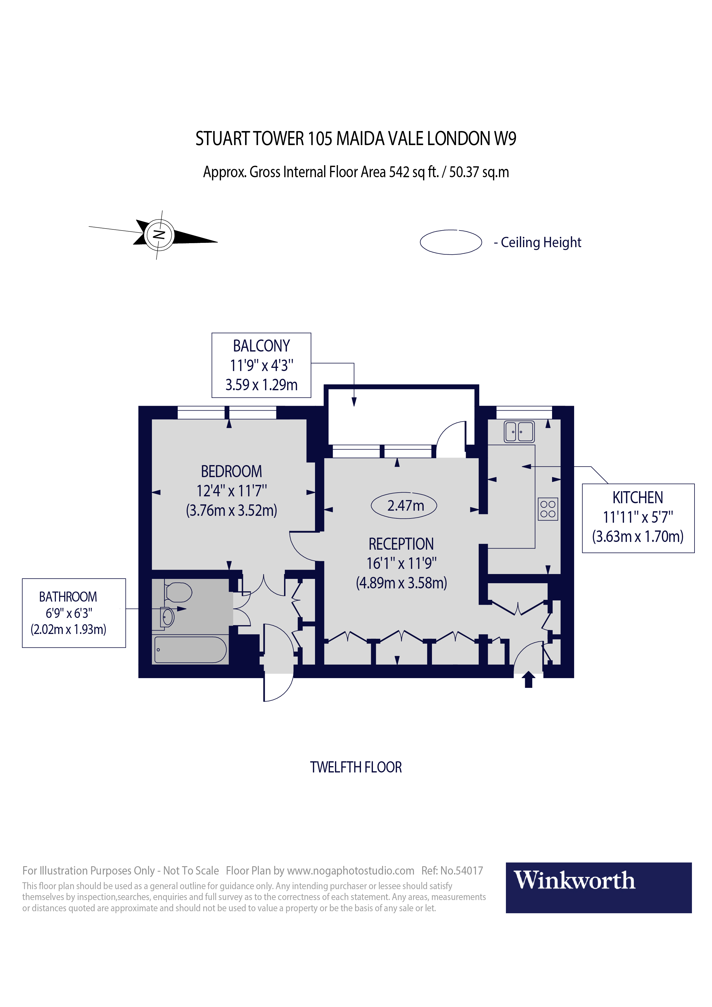 Flat 12G,, Stuart Tower, London floorplan
