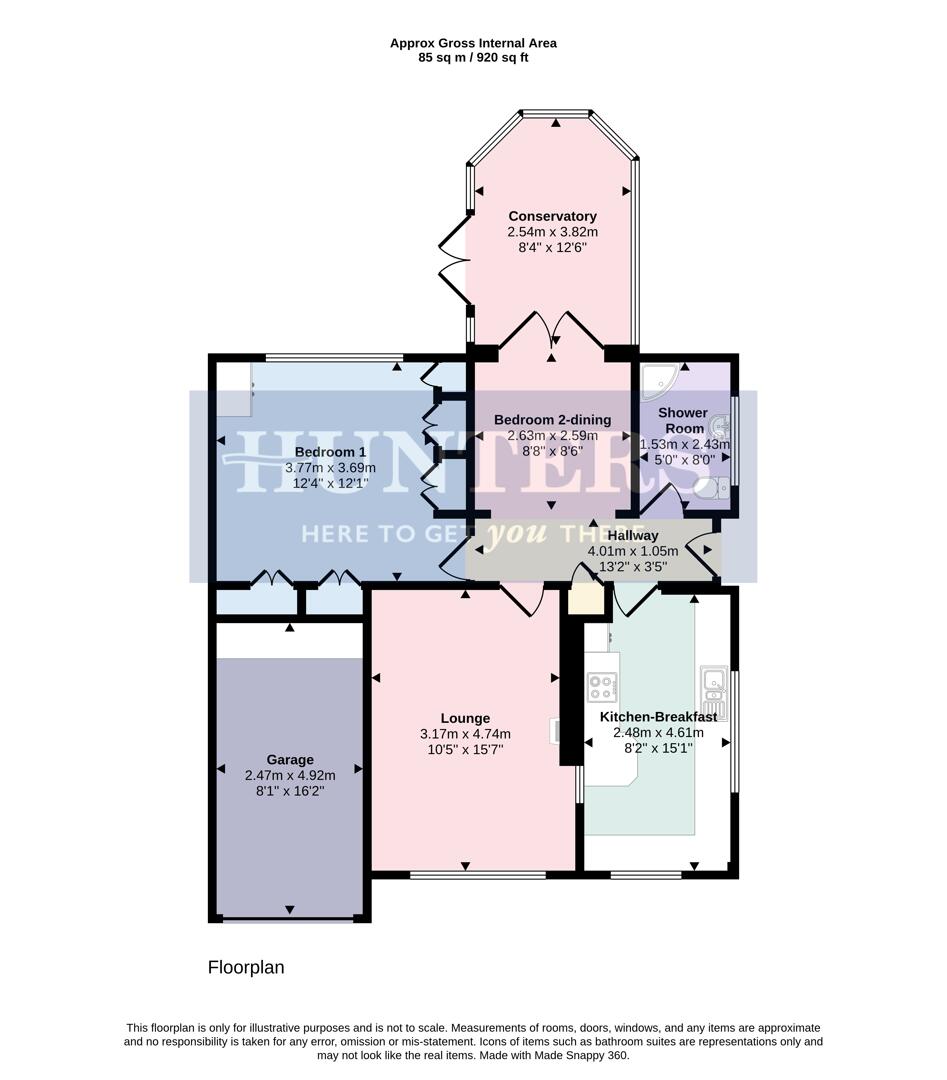 19, Bampton Close, Wigston floorplan
