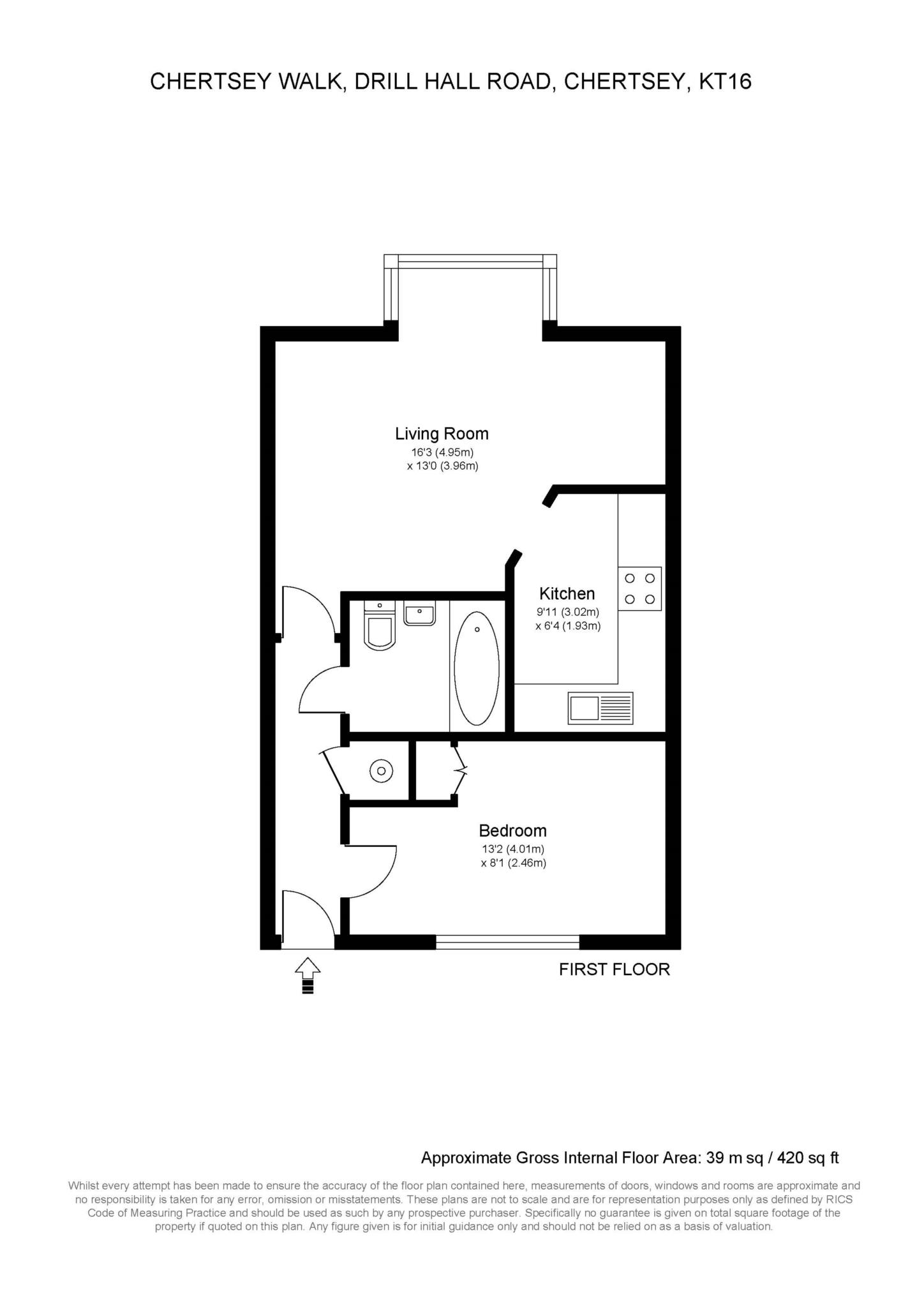 10 Chertsey Walk, Drill Hall Road, Chertsey floorplan