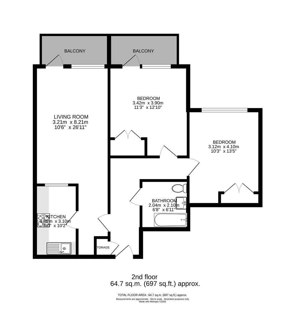 Flat 10, Peake Court, Wallington floorplan