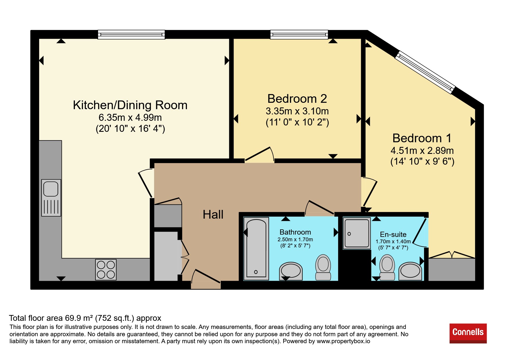 Flat 22, Kitsbridge House, Brookhill Road, Crawley floorplan