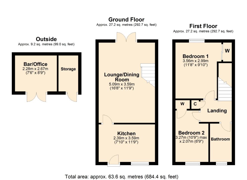 Faraday Close, Upton Grange, Northampton NN5, 2 bedroom end terrace