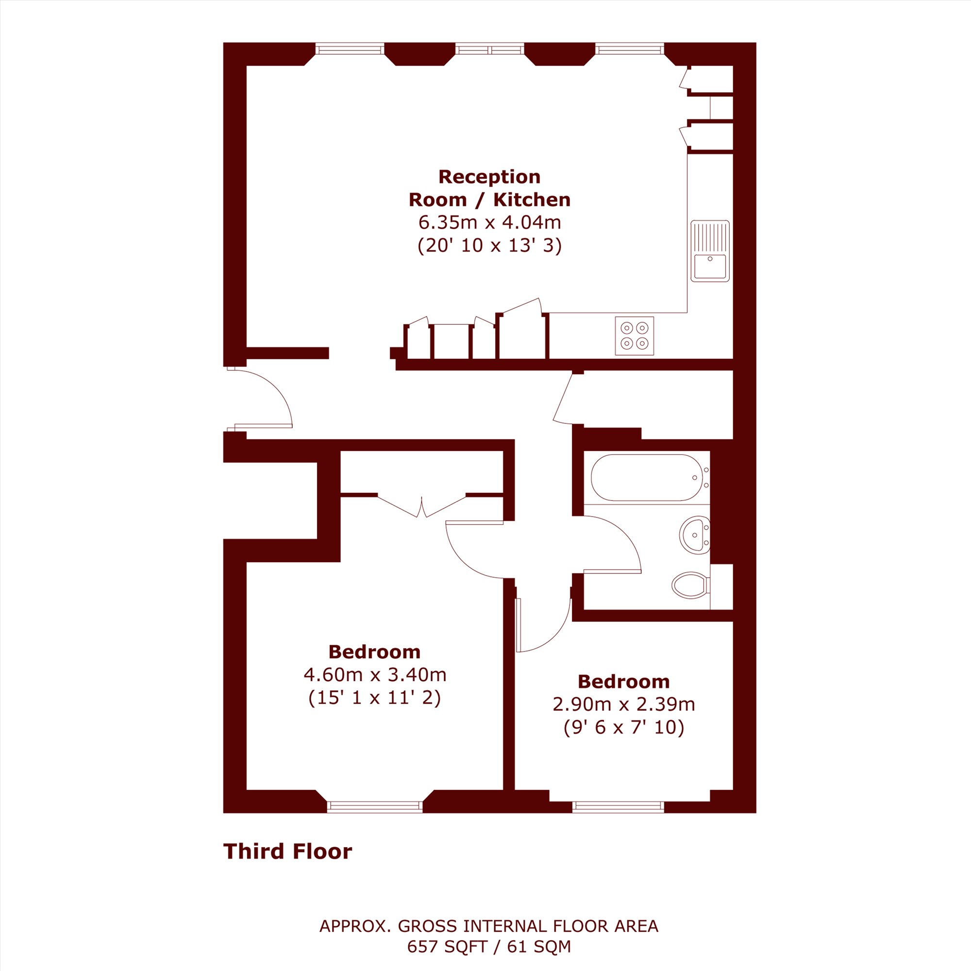 Flat 9, 8-9, Beaufort Gardens, London floorplan