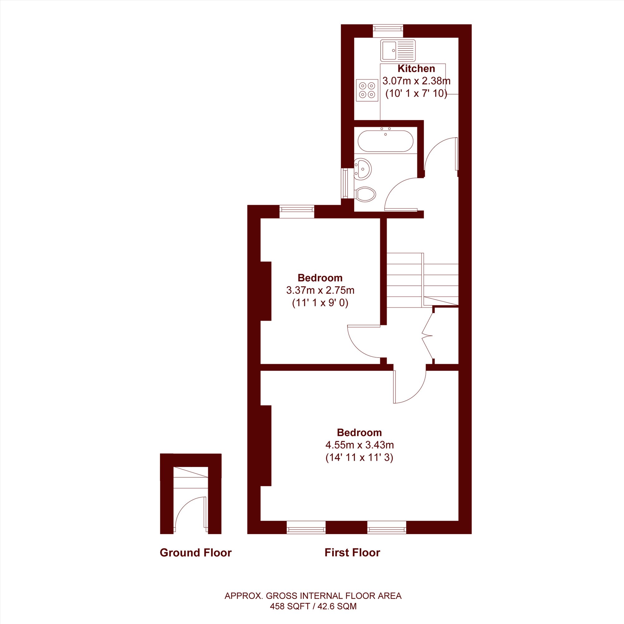 Top Floor Flat, 250, Munster Road, London floorplan