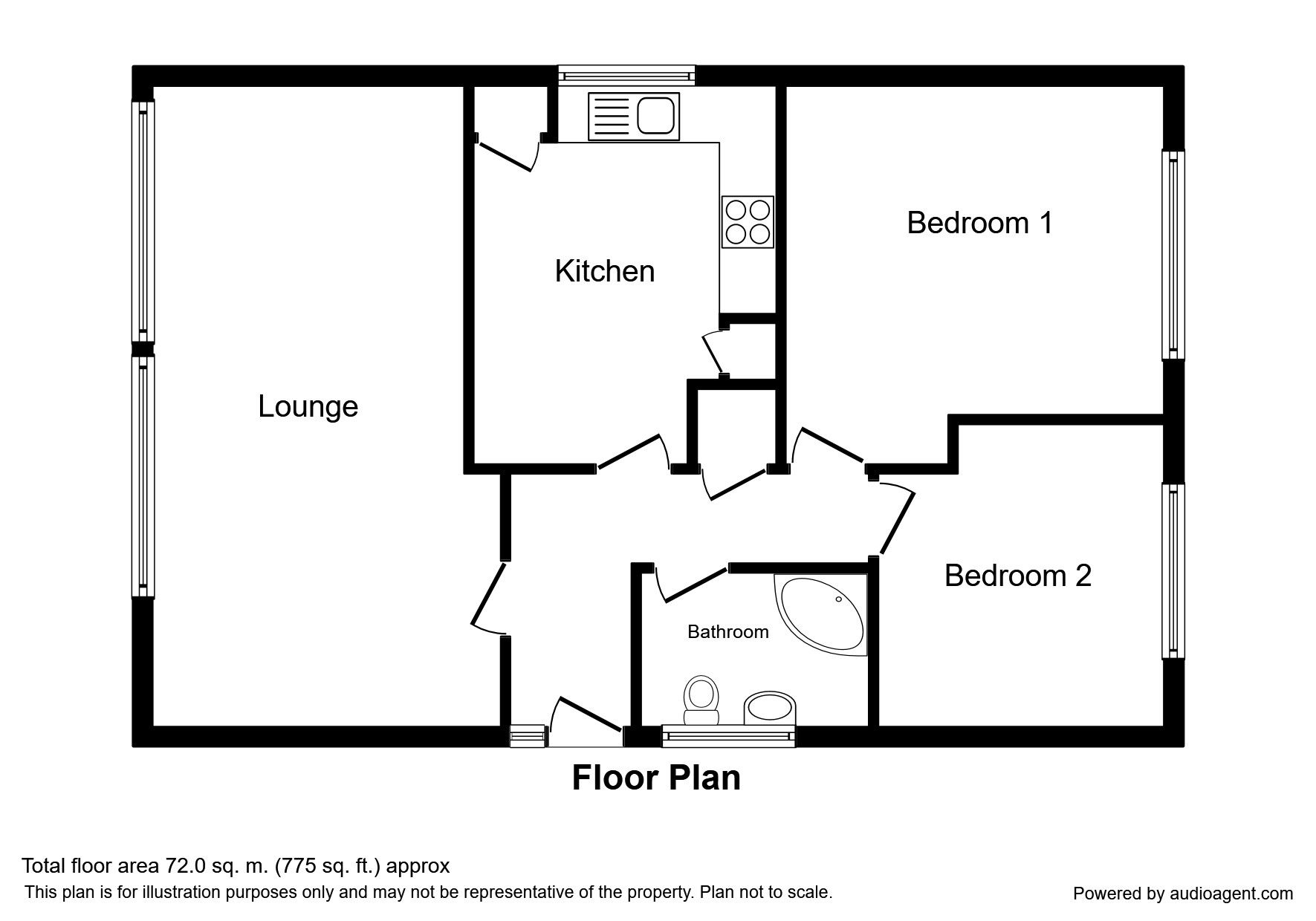 2 Bedrooms Detached house for sale in Old Hall Gardens, Church Gresley, Swadlincote DE11