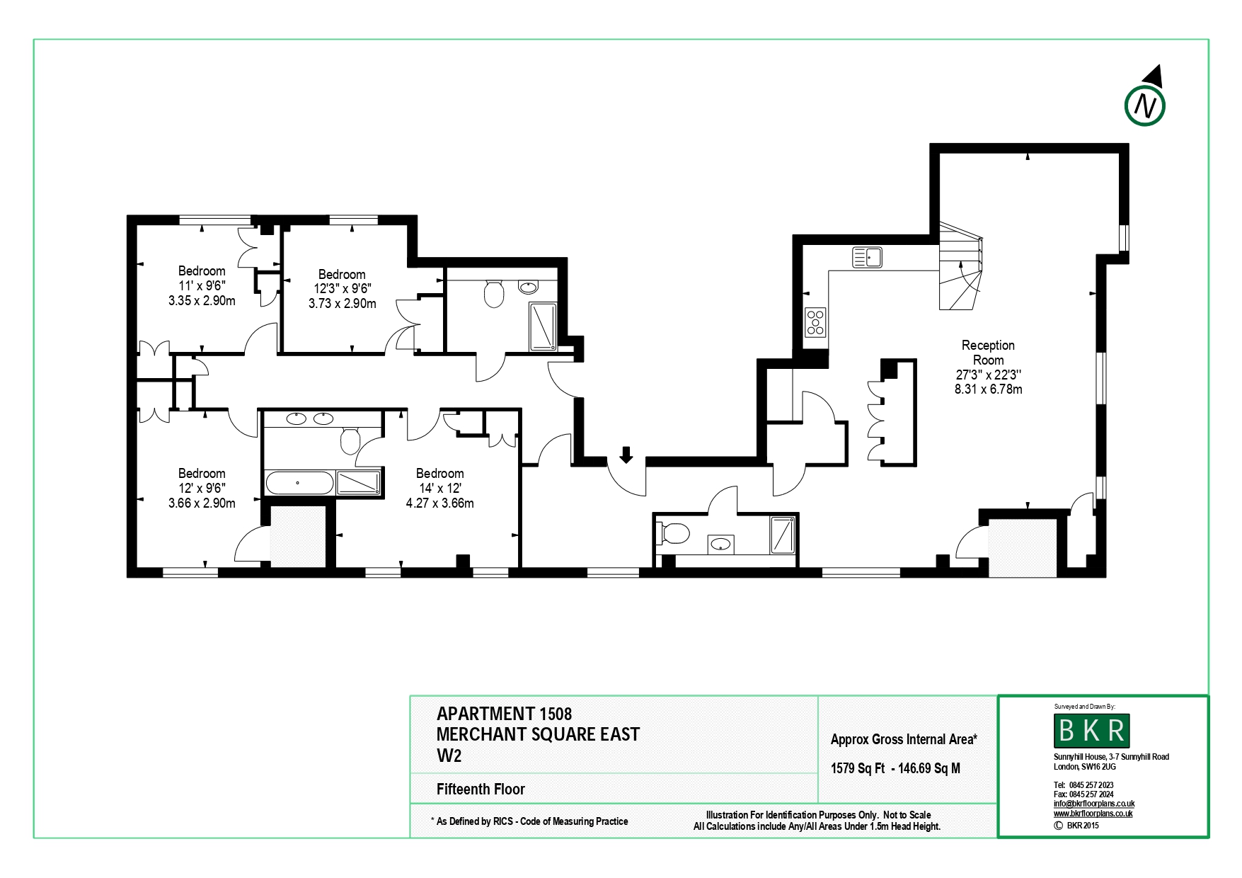 PH 1508, 4, Merchant Square East, Paddington Basin floorplan