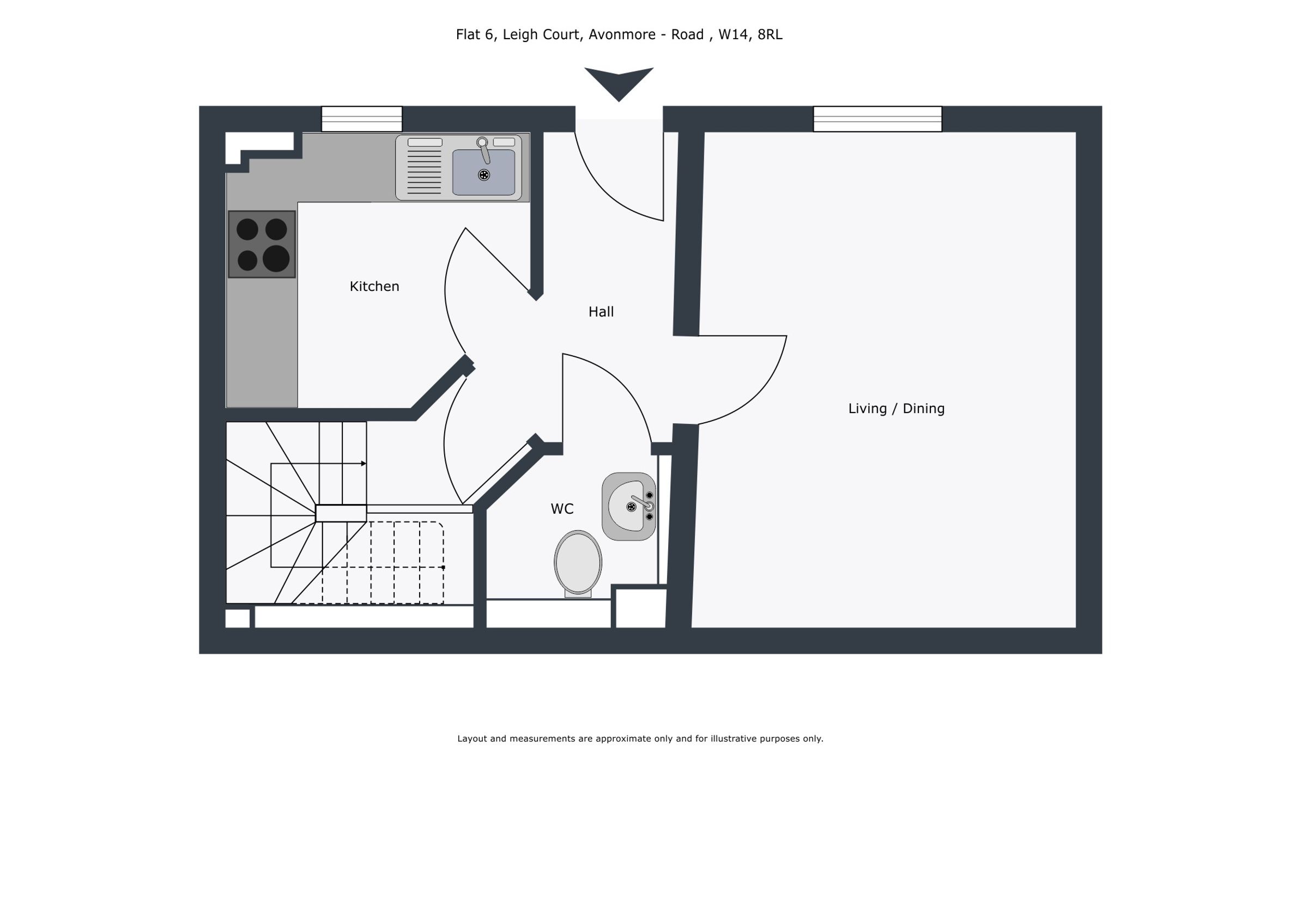 Flat 6 Leigh Court 6 Avonmore Road, London floorplan