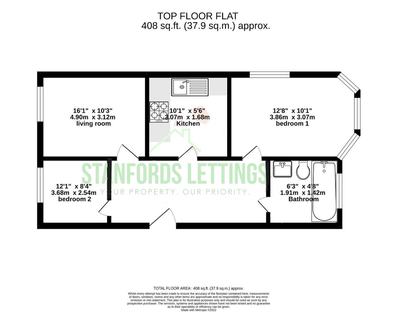 Flat 3, 84-85, Western Road, Brighton floorplan