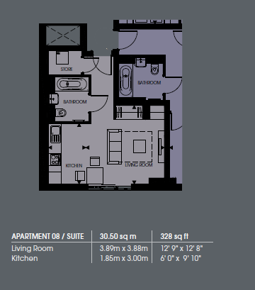 Flat 183, 11, Pinnacle Apartments, Croydon floorplan