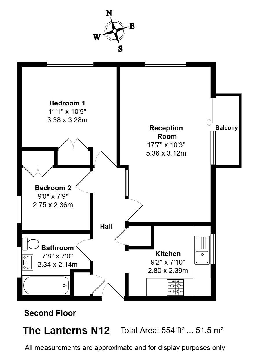 Flat 5 The Lanterns, Moss Hall Grove, London floorplan