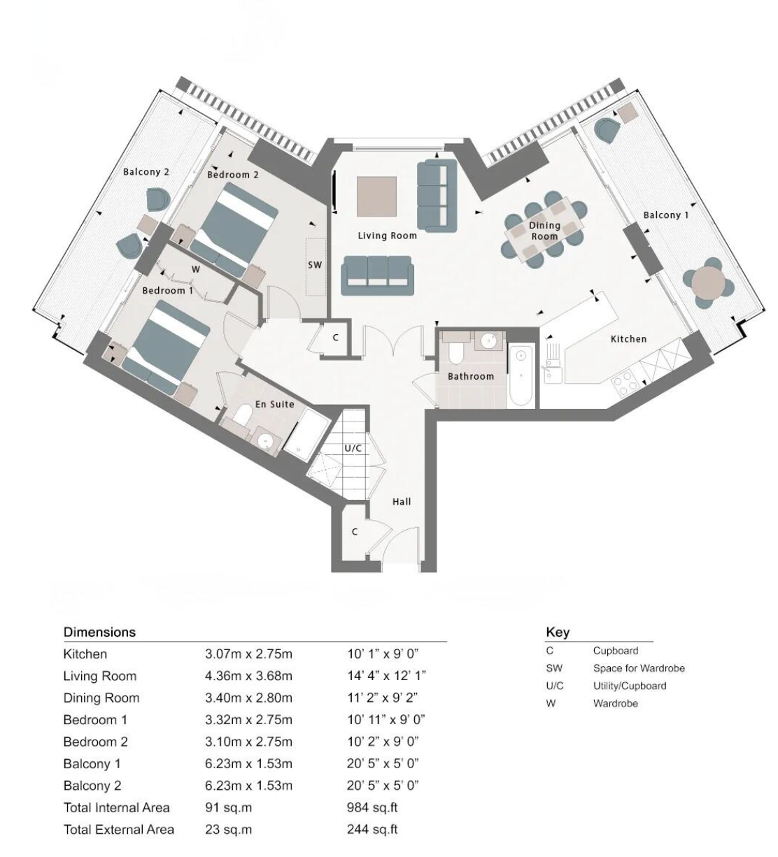 Wandsworth Mills, Wandsworth, London floorplan