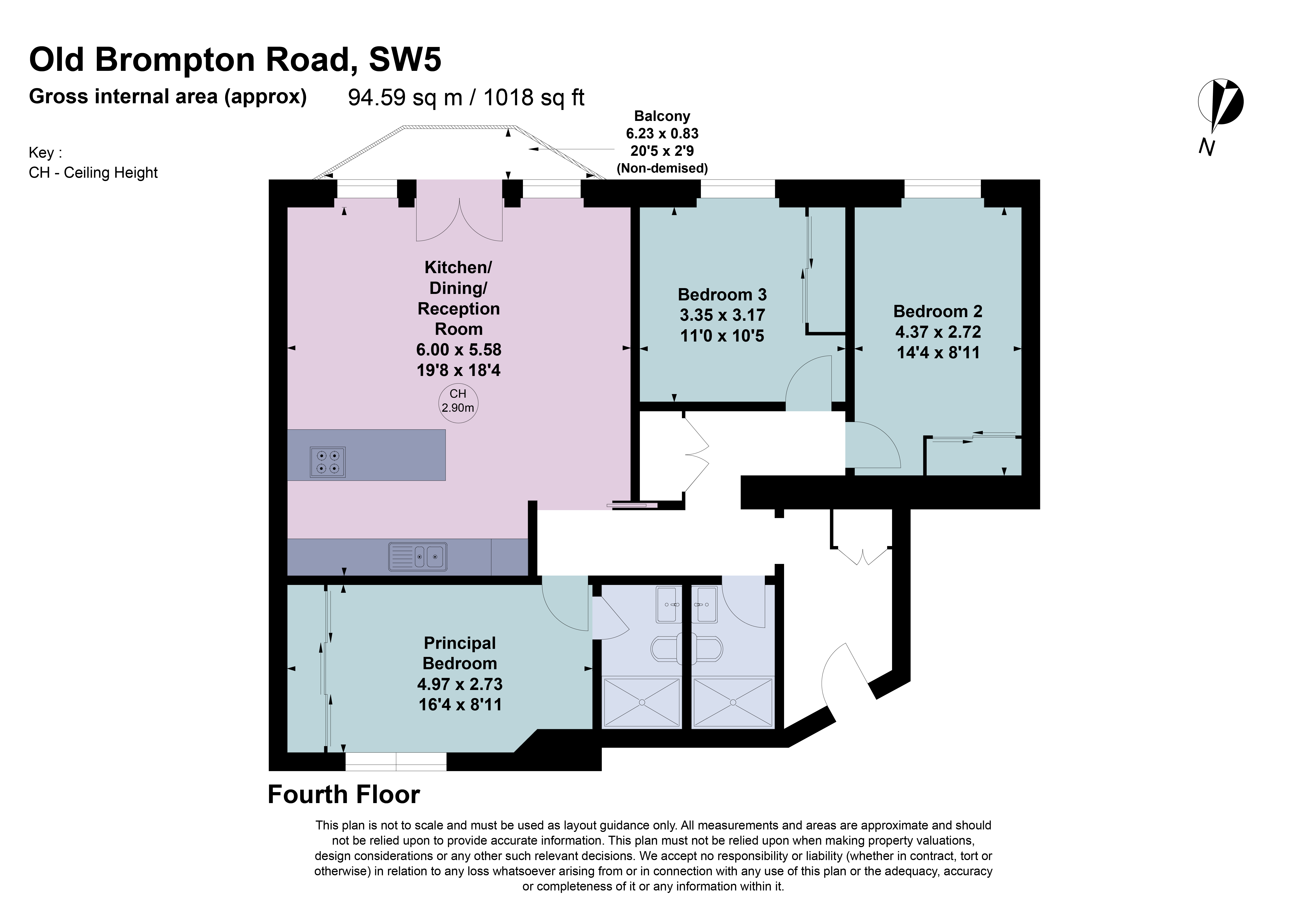 Flat 12, Richmond Mansions, 248, Old Brompton Road, London floorplan