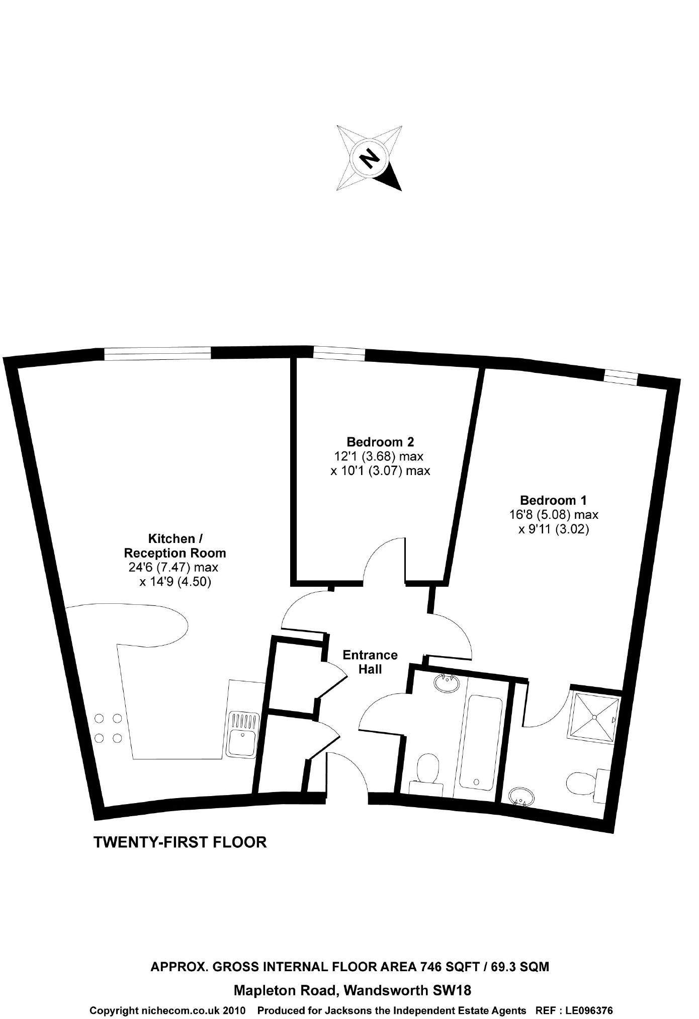 105 Argento Tower, Mapleton Road, London floorplan